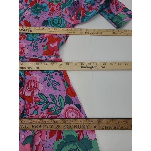 Talbots Dress Women's Size 8 Petite Lightweight Floral Fitted Ruffle Hem - Picture 3 of 8